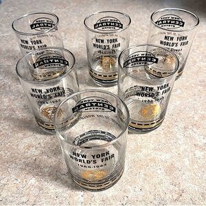 New York World's Fair Glasses 1964-1965 New York Central Train System Set of 6
